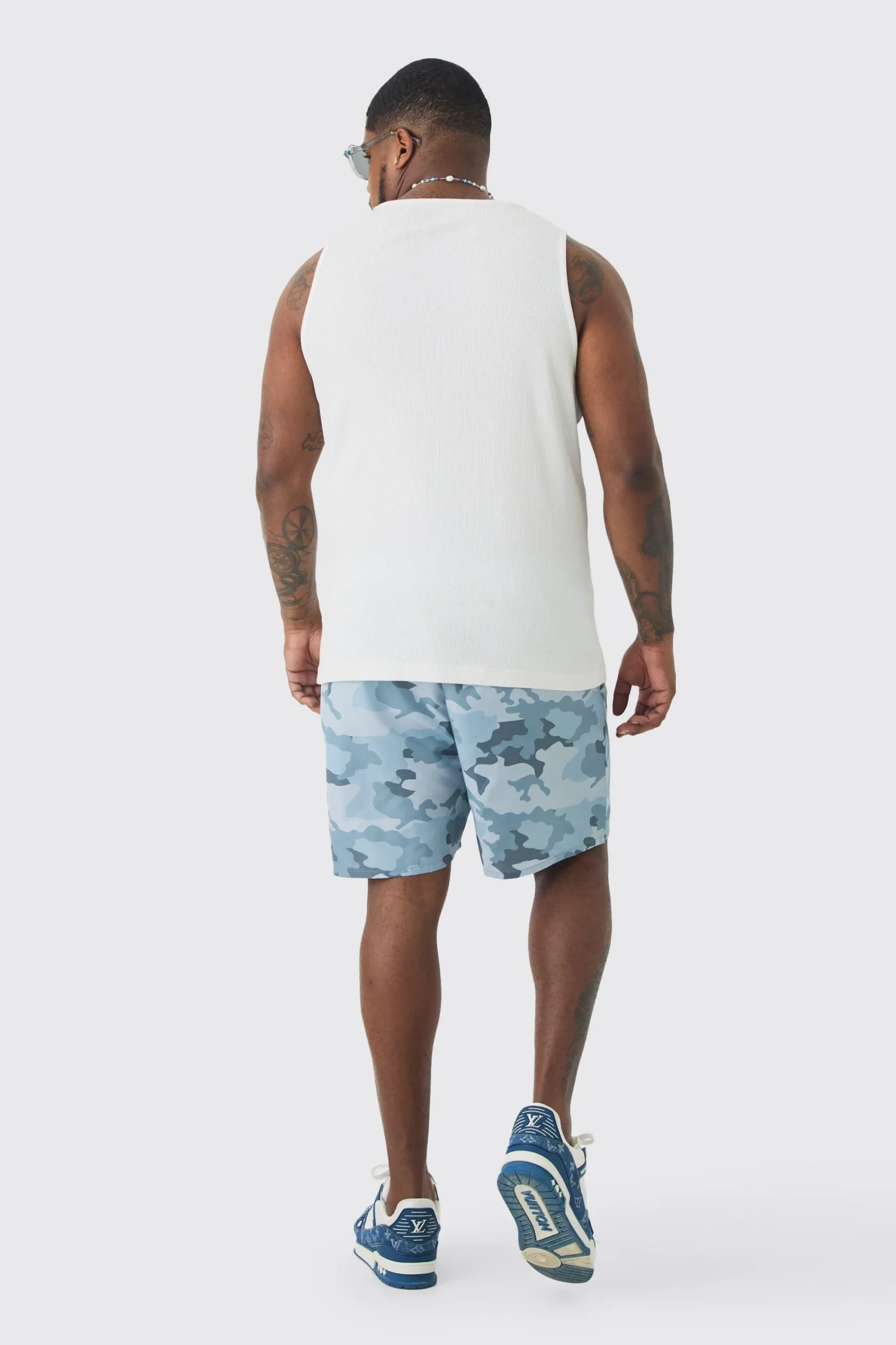 boohooMAN Plus Camo Printed Swim Shorts | UK| Shorts