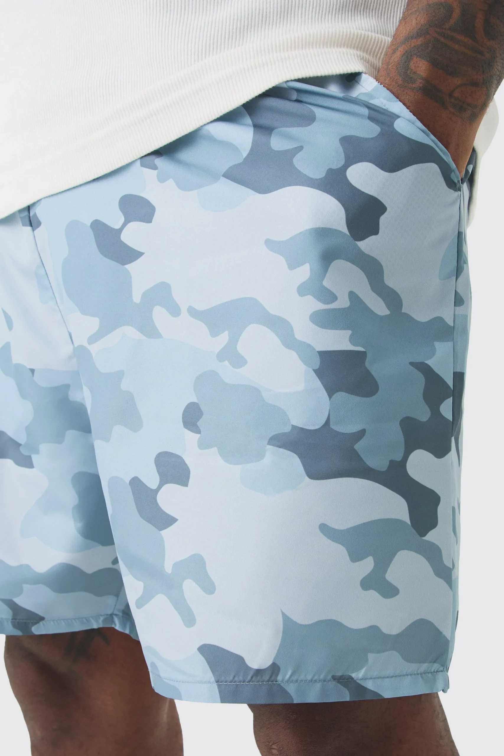 boohooMAN Plus Camo Printed Swim Shorts | UK| Shorts
