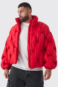boohooMAN Plus Hand Weft Padded Puffer Jacket In | UK| Coats & Jackets