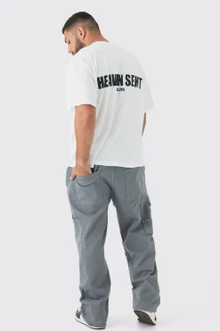 Plus Heaven Sent Print Oversized T-shirt In | UK^boohooMAN New