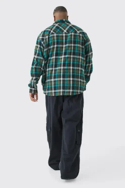 boohooMAN Plus Heavy Weight Check Overshirt | UK| Shirts