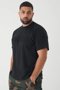 Plus Homme Debossed T-shirt In | UK^boohooMAN Best