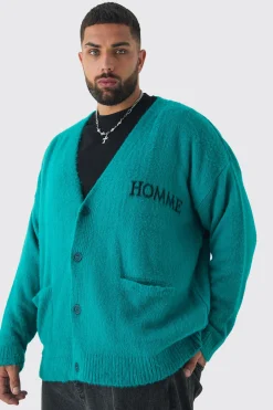 boohooMAN Plus Homme Fluffy Knit Cardigan | UK| Knitwear