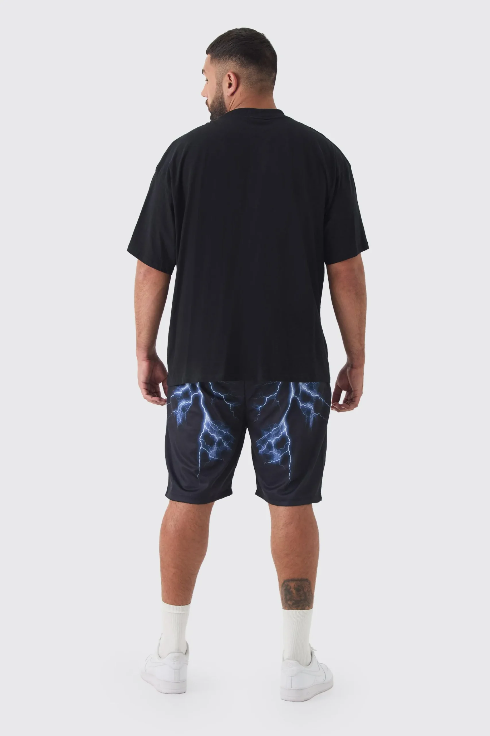 boohooMAN Plus Homme Gothic Cross Mesh Basketball Shorts | UK| Shorts