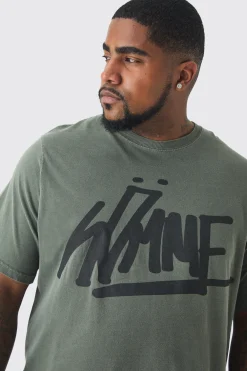 Plus Homme Graffiti T-shirt In | UK^boohooMAN Hot