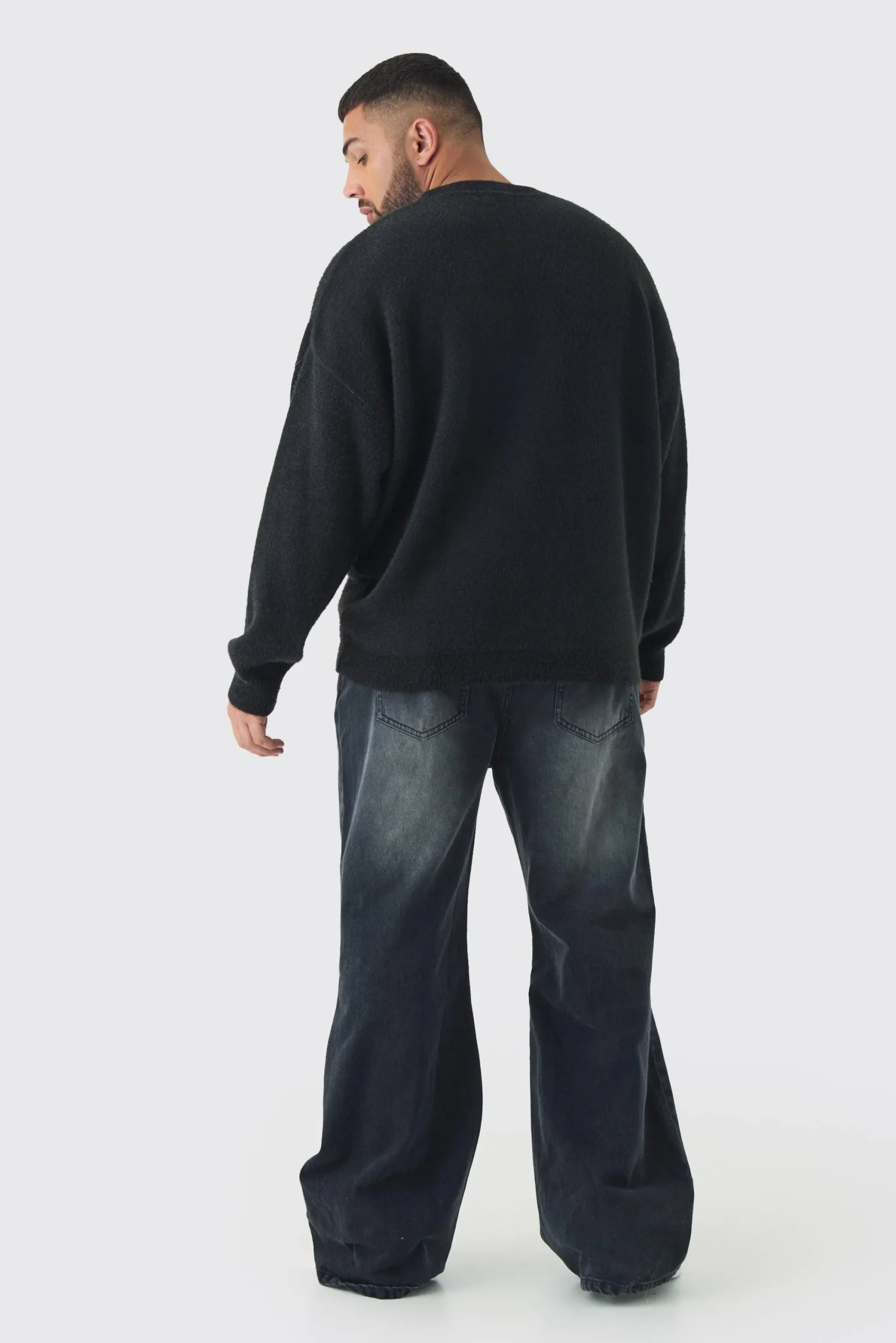 boohooMAN Plus Homme Oversized Fluffy Knitted Jumper | UK| Knitwear