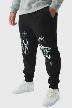 boohooMAN Plus Homme Splice Print Jogger | UK| Trousers|Joggers