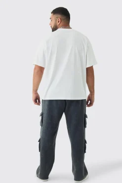 Plus Homme Star Print Graphic T-Shirt | UK^boohooMAN