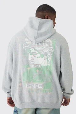 boohooMAN Plus Homme Statue Back Printed Hoodie | UK| Hoodies & Sweatshirts