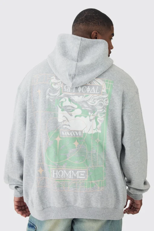 boohooMAN Plus Homme Statue Back Printed Hoodie | UK| Hoodies & Sweatshirts