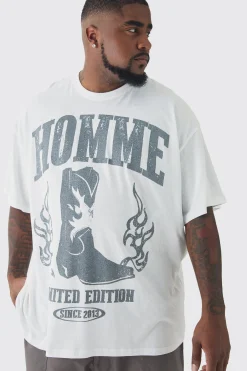 Plus Homme Western Oversized T-Shirt | UK^boohooMAN Online