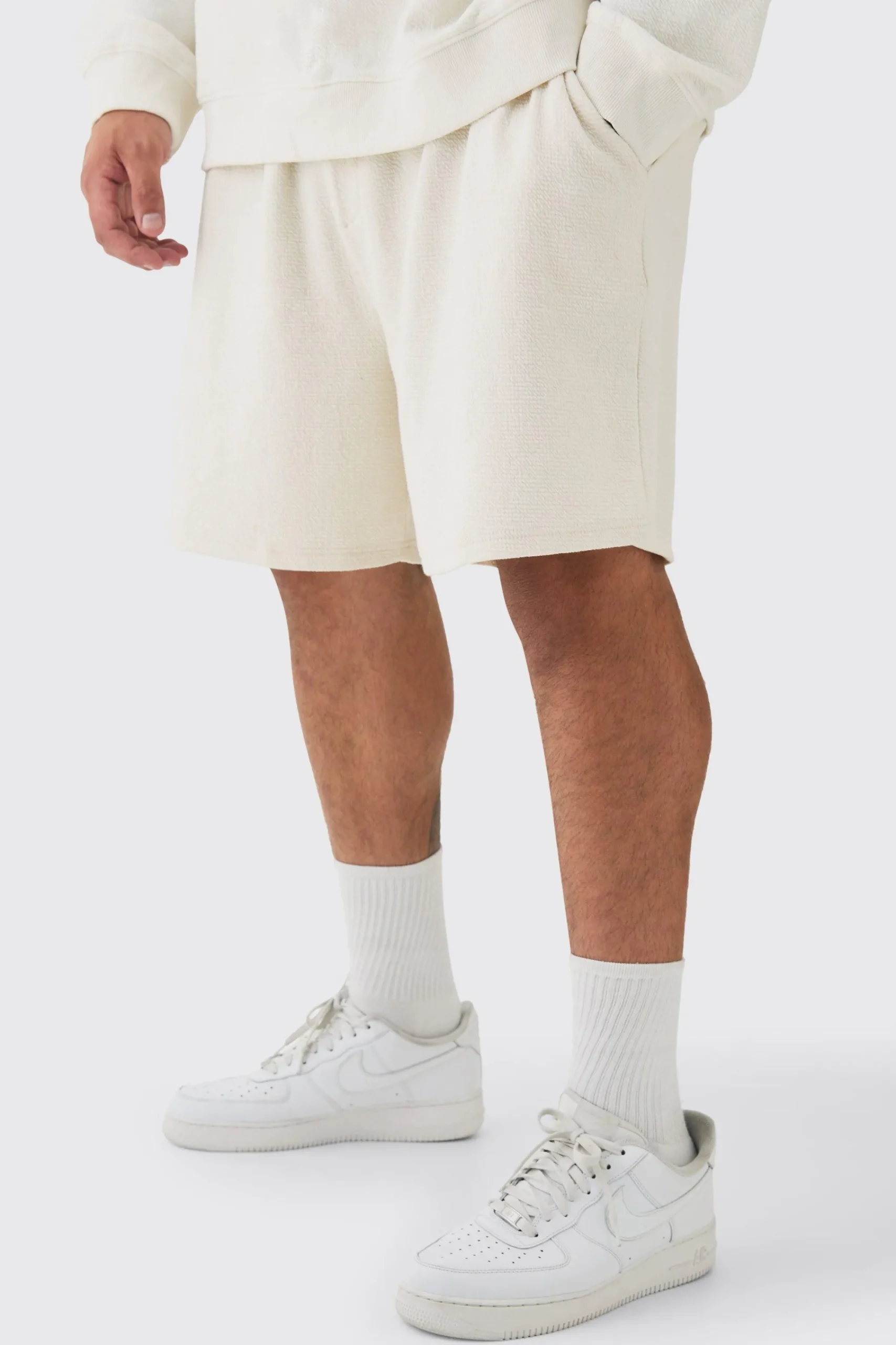 boohooMAN Plus Jacquard Knit Drawcord Shorts | UK| Shorts