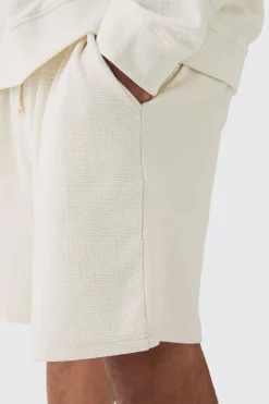 boohooMAN Plus Jacquard Knit Drawcord Shorts | UK| Shorts