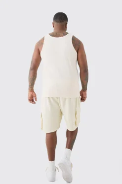 boohooMAN Plus Jersey Relaxed Cargo Short In | UK| Shorts