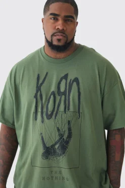 Plus Korn License Print T-shirt In | UK^boohooMAN Sale