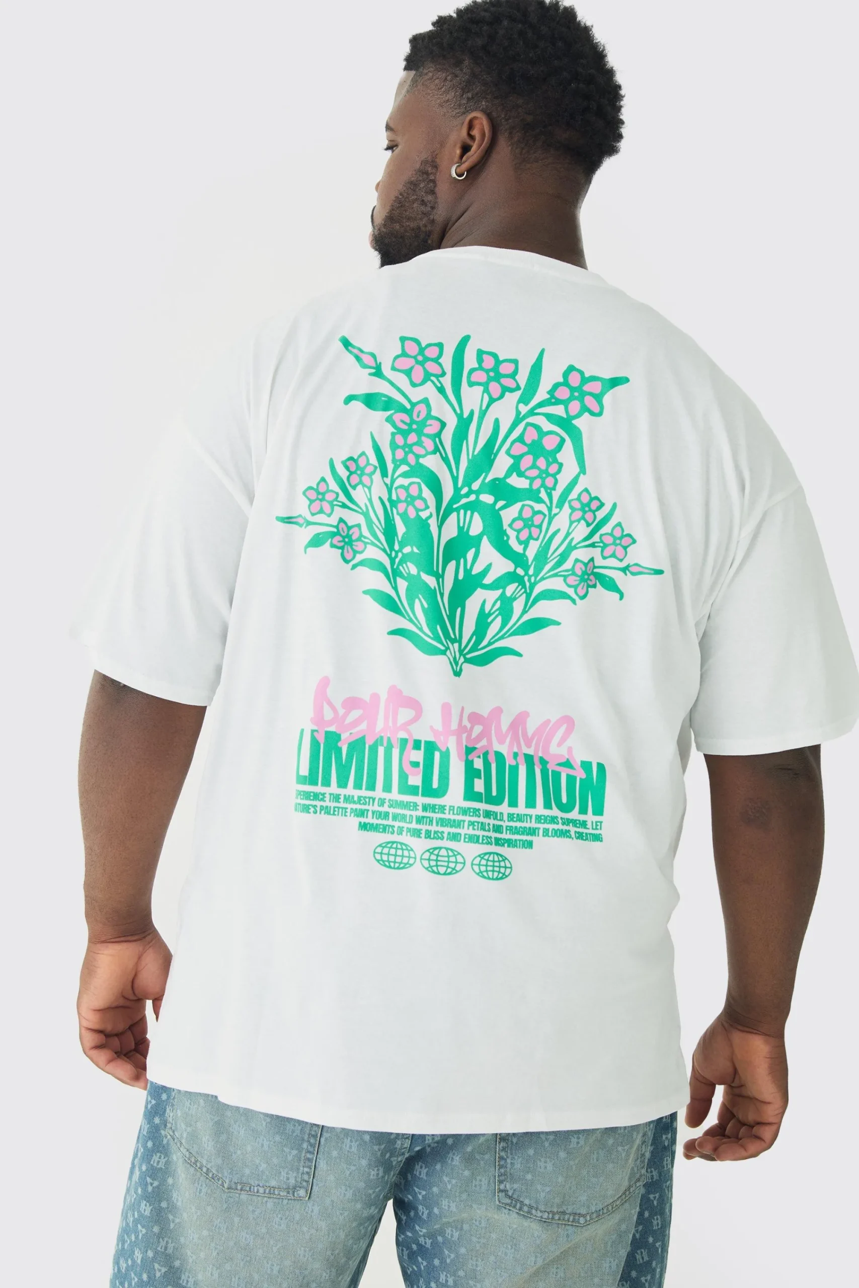 Plus Limited Edition Floral Print T-shirt | UK^boohooMAN Outlet
