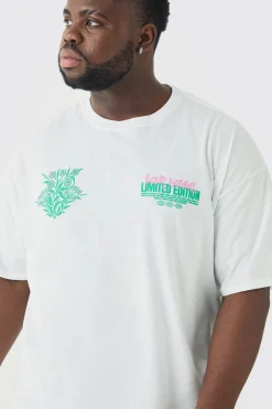 Plus Limited Edition Floral Print T-shirt | UK^boohooMAN Outlet