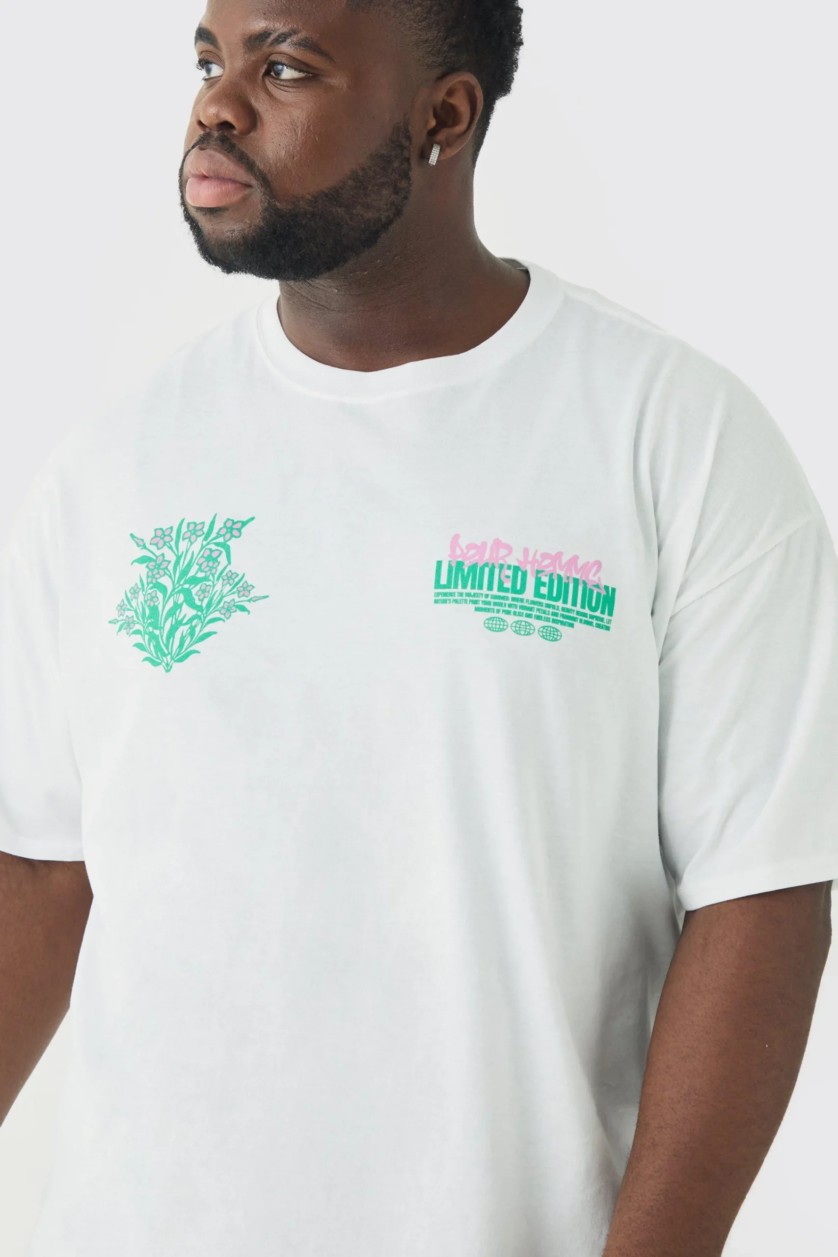 Plus Limited Edition Floral Print T-shirt | UK^boohooMAN Outlet