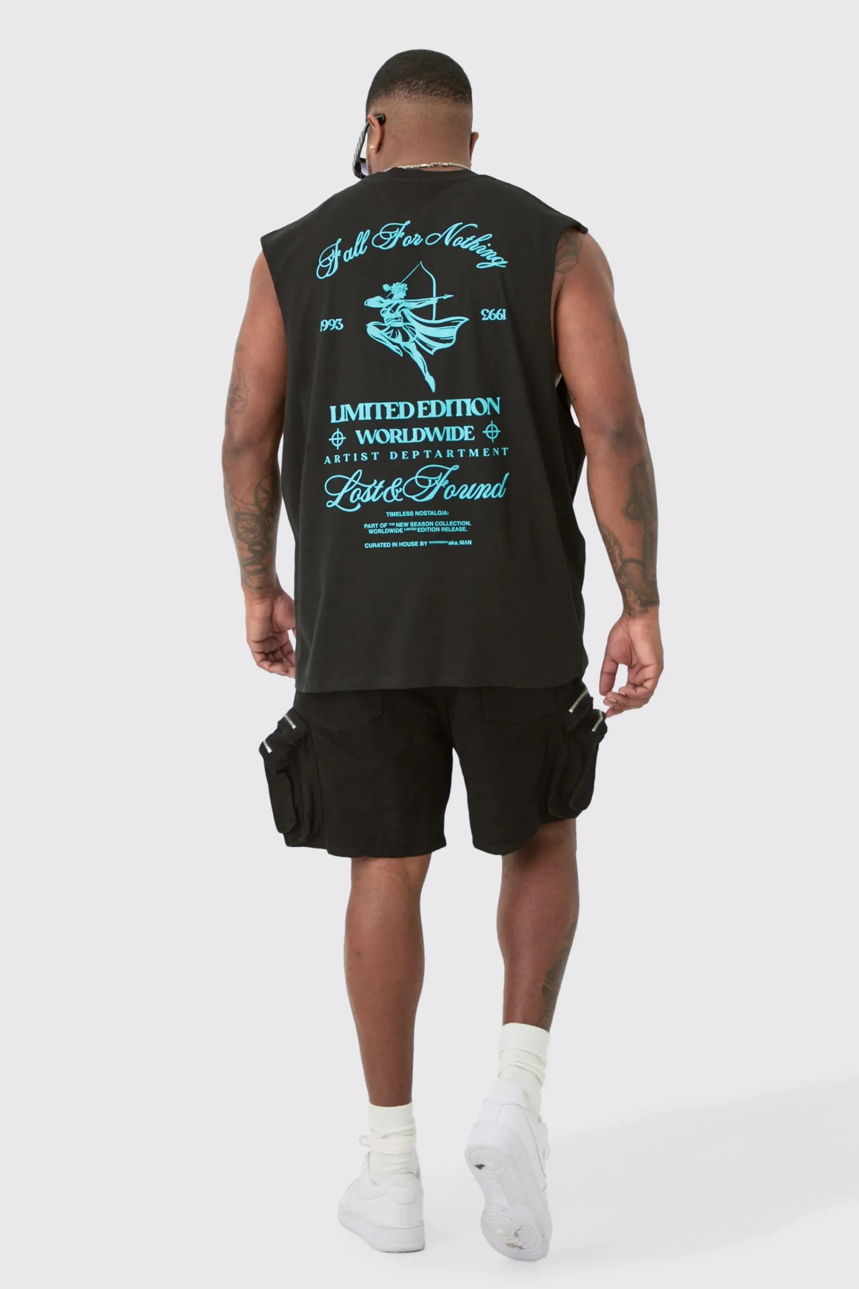 Plus Limited Edition Worldwide Back Print Tank In | UK^boohooMAN
