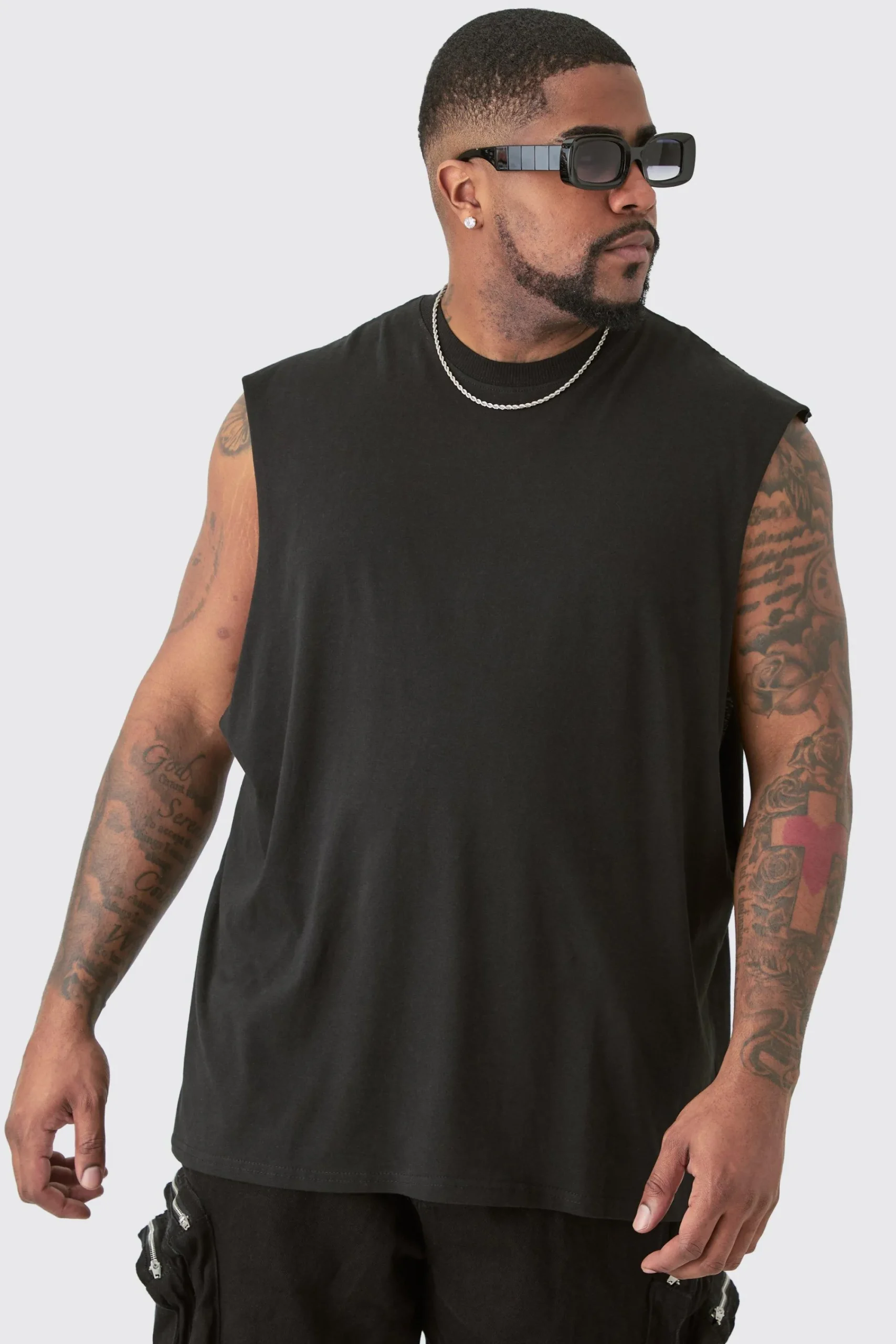 Plus Limited Edition Worldwide Back Print Tank In | UK^boohooMAN