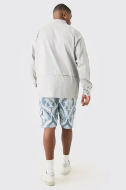 boohooMAN Plus Longsleeve Poplin Utility Layered Shirt | UK| Shirts