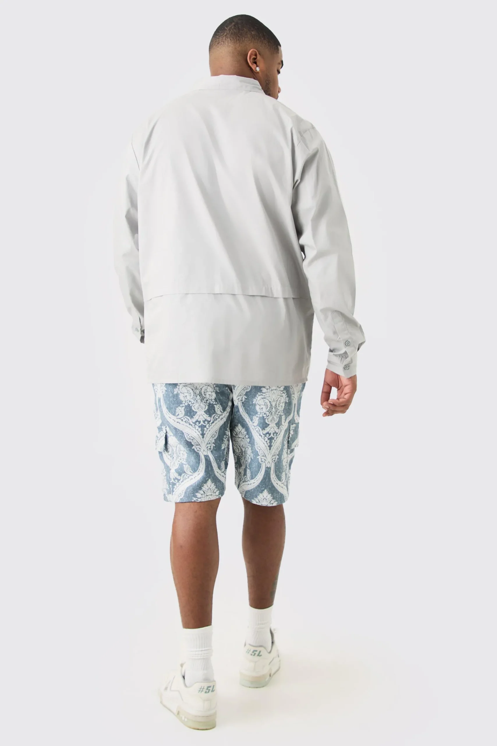 boohooMAN Plus Longsleeve Poplin Utility Layered Shirt | UK| Shirts