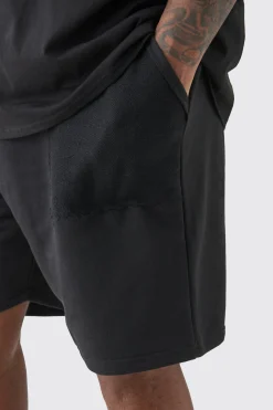 boohooMAN Plus Loop Back Reverse Pocket Detail Relaxed Short In | UK| Shorts