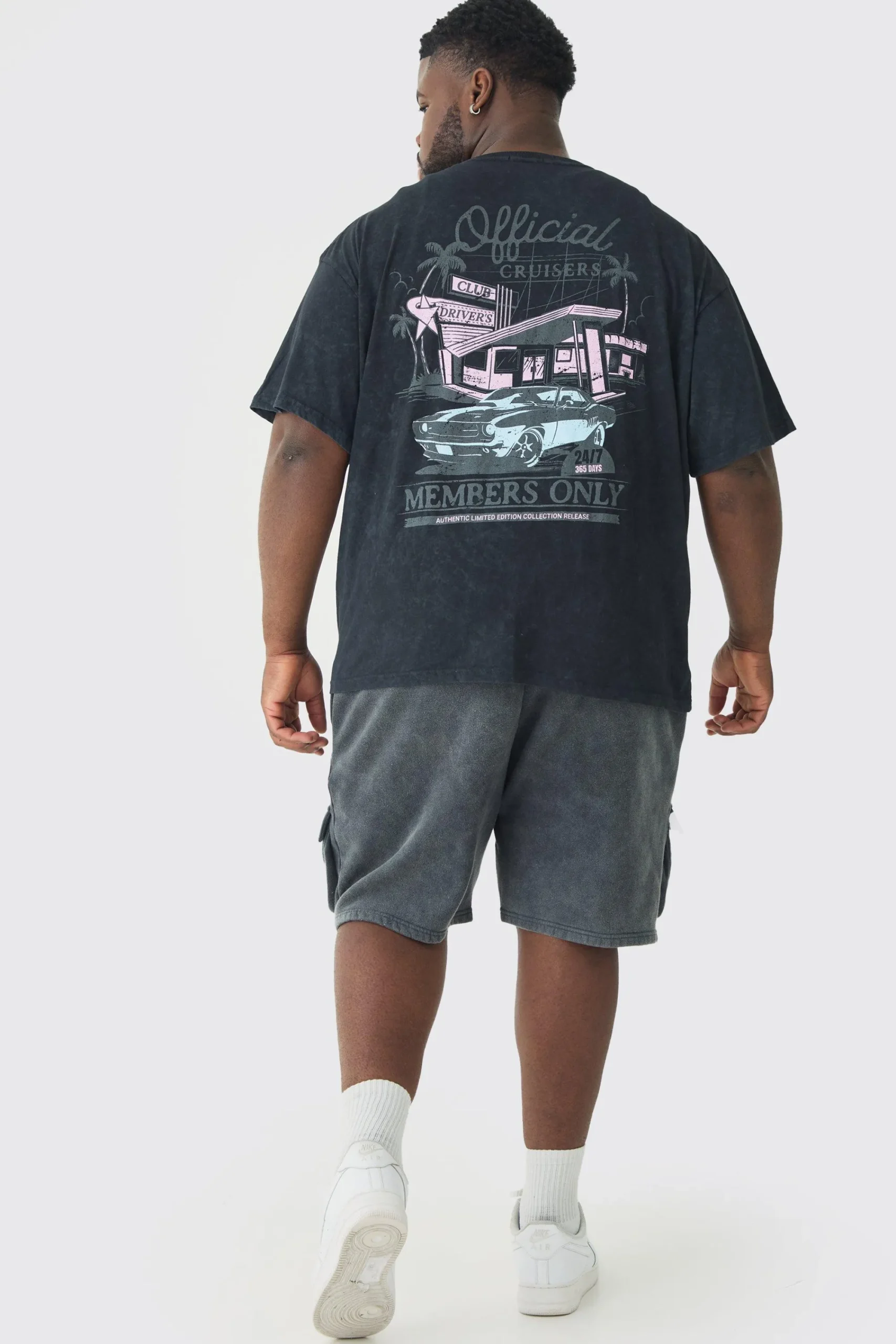 boohooMAN Plus Loose Fit Washed Cargo Jersey Short In | UK| Shorts