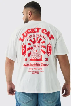 Plus Lucky Cat Graphic T-Shirt | UK^boohooMAN Discount