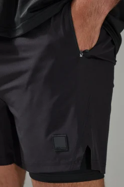 boohooMAN Plus Man Active Performance 5inch 2-in-1 Regular Fit Shorts | UK| Shorts