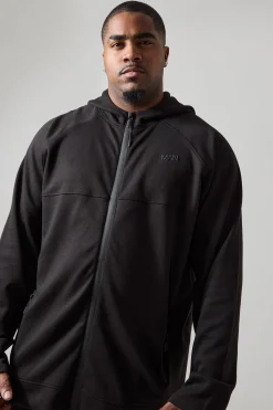 boohooMAN Plus Man Active Tech Zip Thru Regular Fit Hoodie | UK| Hoodies & Sweatshirts