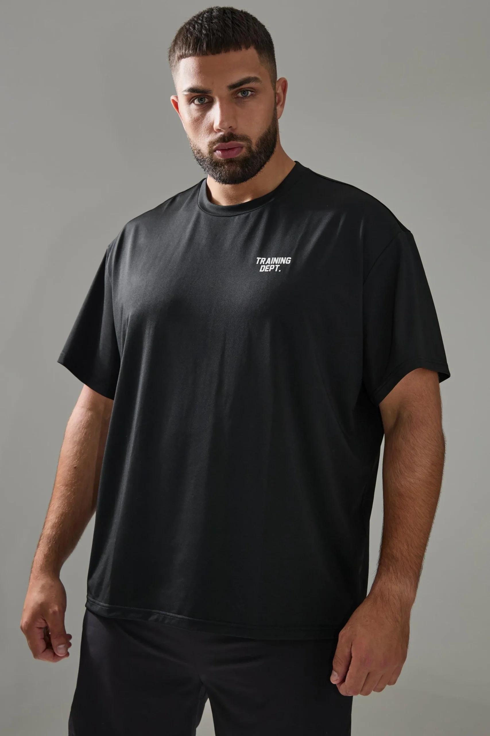 Plus Man Active Training Dept Oversized T-shirt | UK^boohooMAN Clearance