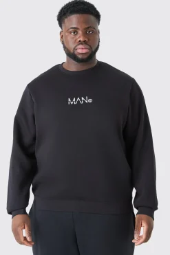 boohooMAN Plus Man Dash Crew Neck Sweatshirt In | UK| Hoodies & Sweatshirts