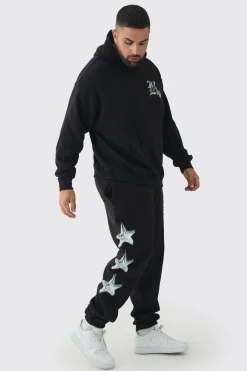 boohooMAN Plus Metallic Y2K Graphic Tracksuit | UK| Tracksuits