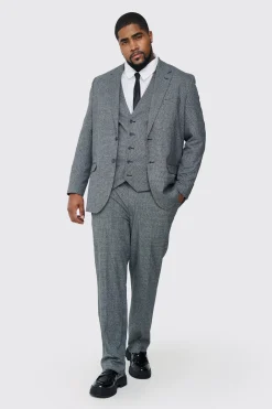 boohooMAN Plus Mini Dogtooth Regular Fit Suit Trouser | UK| Suits & Tailoring|Sets & Co-Ords