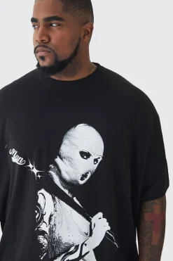 Plus Mono Man Balaclava T-shirt In | UK^boohooMAN Hot