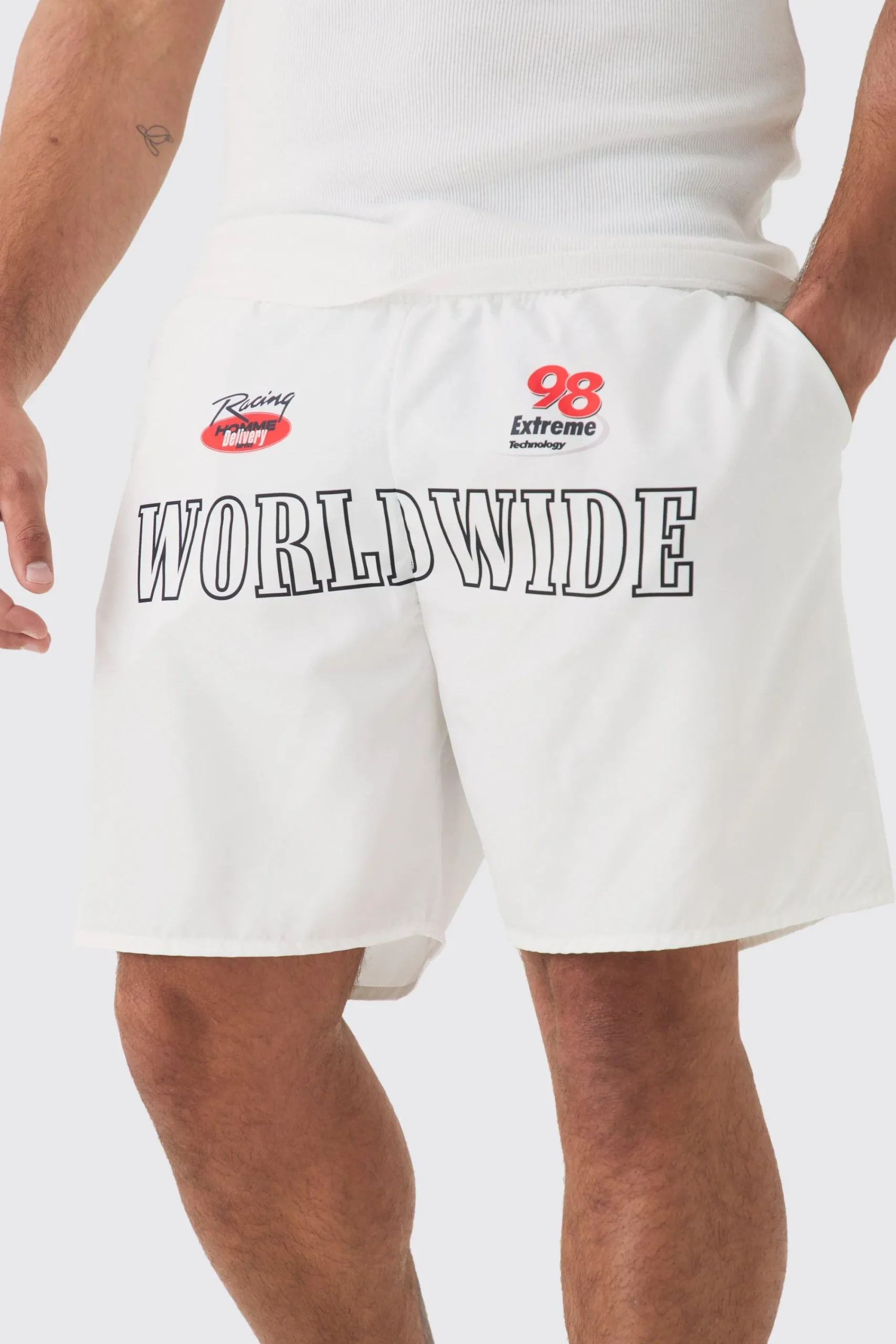 boohooMAN Plus Moto Printed Swim Shorts | UK| Shorts