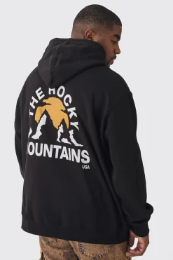 boohooMAN Plus Mountains Graphic Oversized Hoodie | UK| Hoodies & Sweatshirts