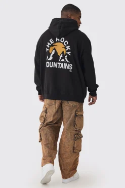 boohooMAN Plus Mountains Graphic Oversized Hoodie | UK| Hoodies & Sweatshirts