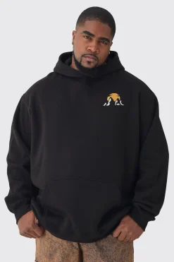 boohooMAN Plus Mountains Graphic Oversized Hoodie | UK| Hoodies & Sweatshirts