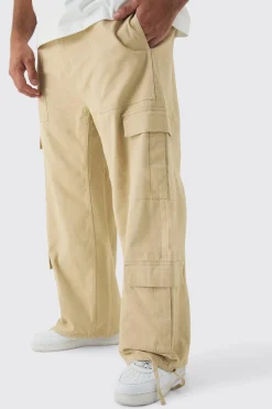 boohooMAN Plus Multi Cargo Gusset Baggy Cargo Trousers | UK| Trousers|Cargos