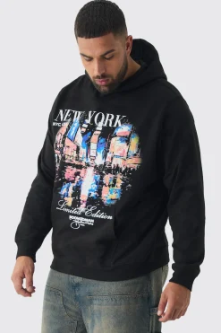 boohooMAN Plus New York Graphic Hoodie | UK| Hoodies & Sweatshirts