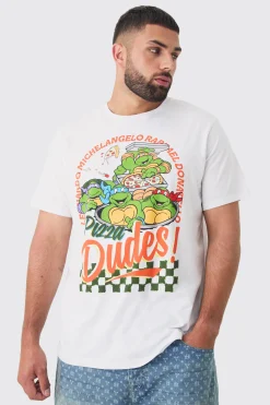 Plus Ninja Turtle Printed License T-shirt In | UK^boohooMAN Hot