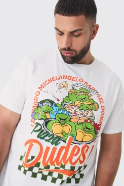 Plus Ninja Turtle Printed License T-shirt In | UK^boohooMAN Hot