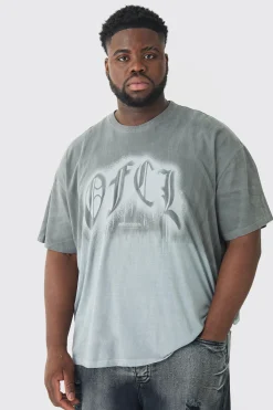 Plus OFCL Ombre Washed T-shirt In | UK^boohooMAN Discount