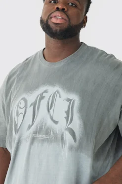 Plus OFCL Ombre Washed T-shirt In | UK^boohooMAN Discount