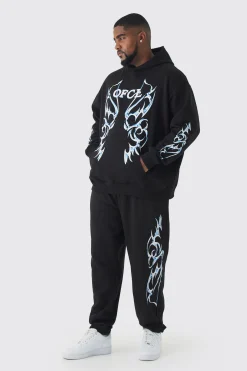 boohooMAN Plus OFCL Print Tracksuit In | UK| Tracksuits