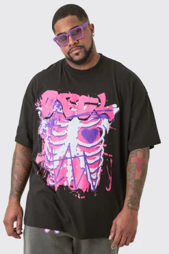 Plus OFCL Skeleton Graphic T-shirt In | UK^boohooMAN New