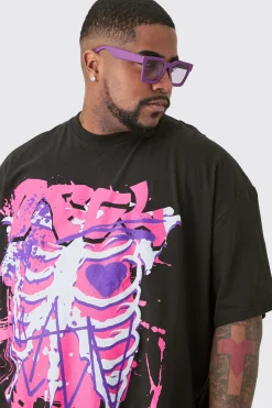 Plus OFCL Skeleton Graphic T-shirt In | UK^boohooMAN New