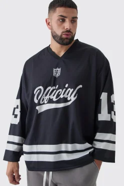 Plus Official 13 Oversized Hockey T-Shirt In | UK^boohooMAN New